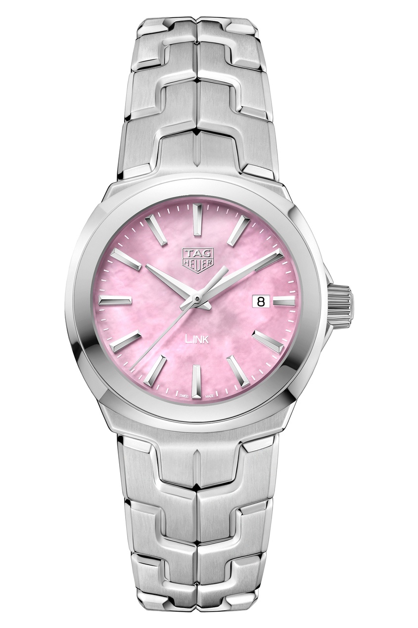 фото LINK Quartz Кварцевые женские часы с розовым перламутровым циферблатом Tag heuer