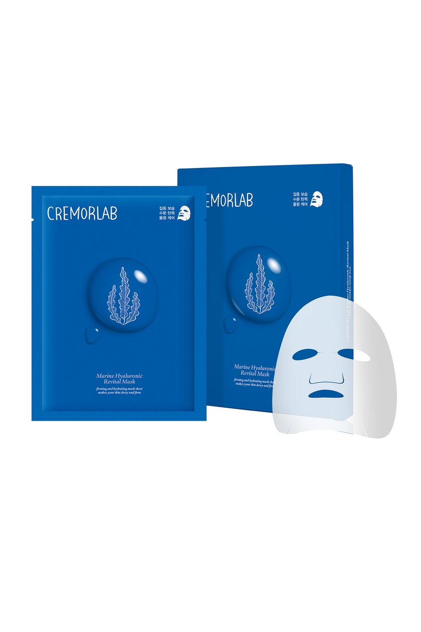 фото Ревитализирующая маска с морскими водорослями и гиалуроновой кислотой. cremorlab marine hyaluronic revital mask. 5 шт.