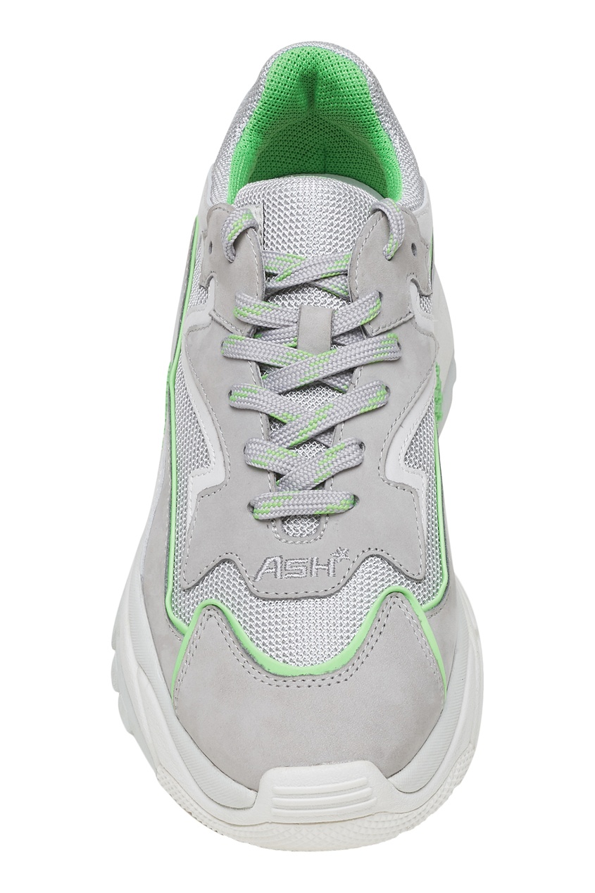 фото Зелено-бело-серебристые кроссовки addict bis ash