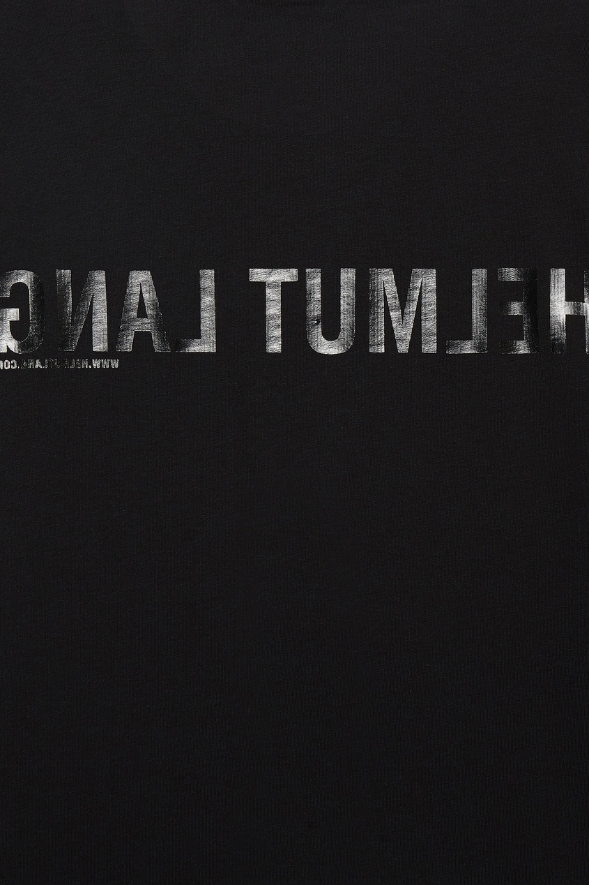 фото Черная футболка с логотипом Helmut lang