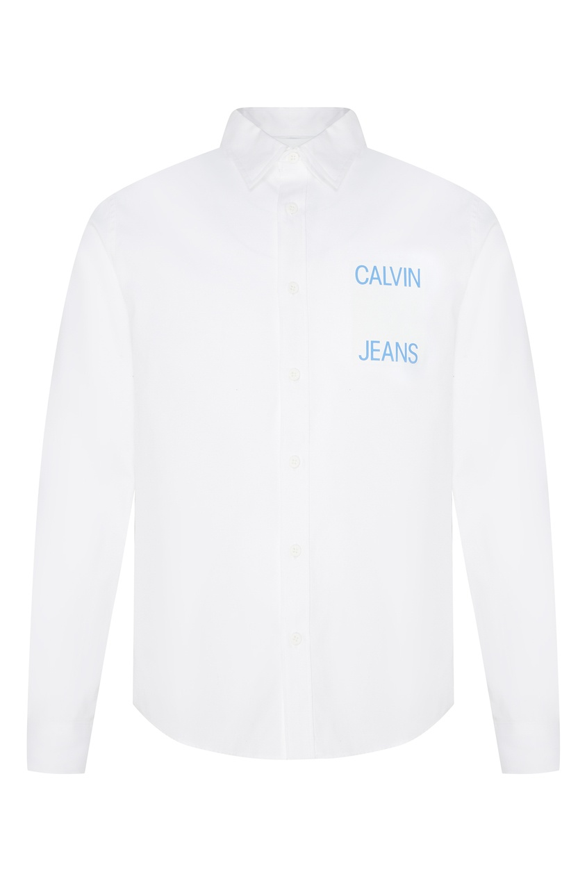 фото Белая рубашка с логотипом calvin klein