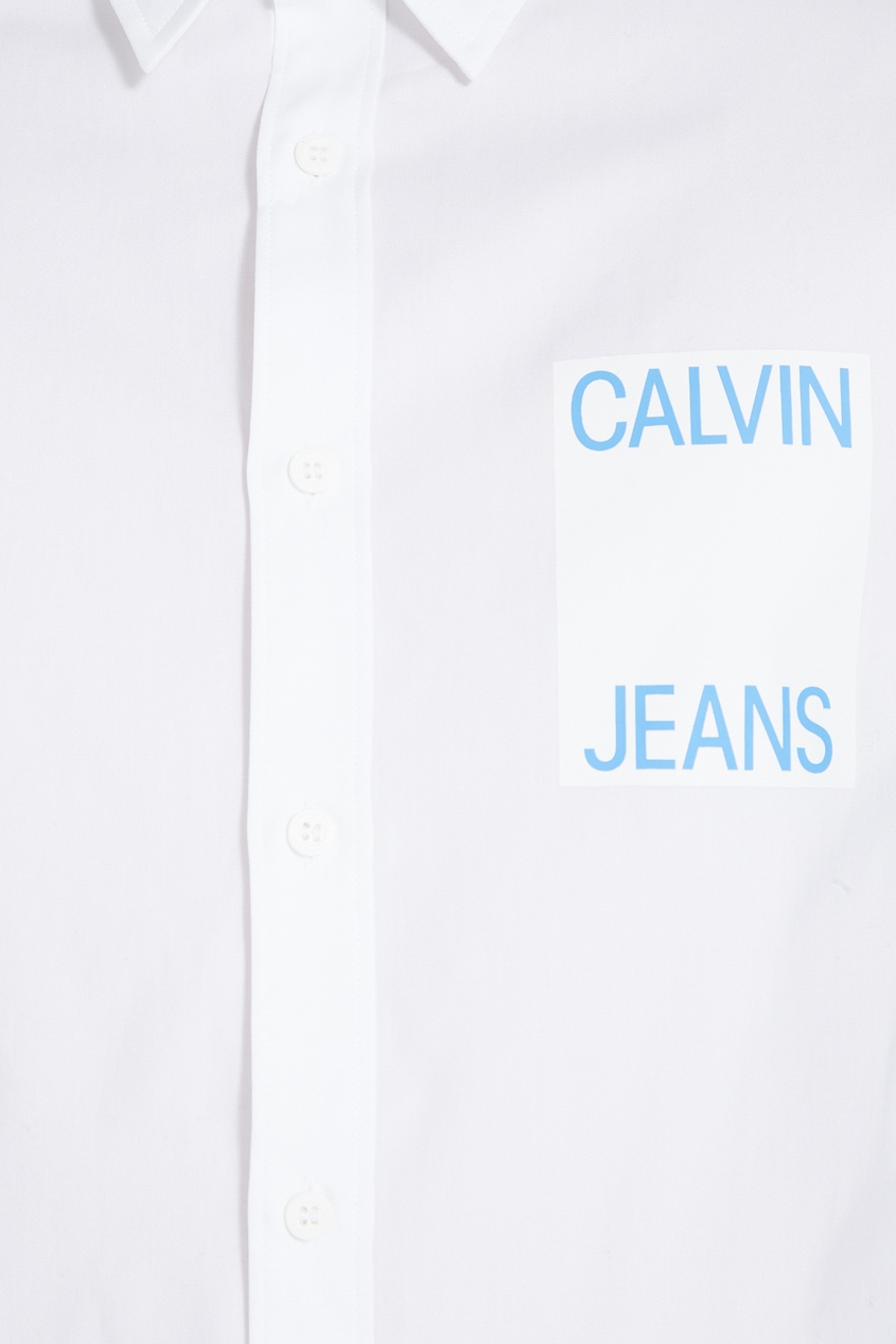 фото Белая рубашка с логотипом calvin klein