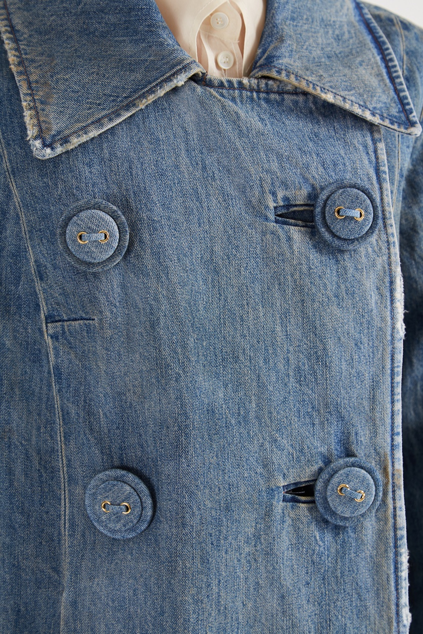 фото Двубортное джинсовое пальто miu miu