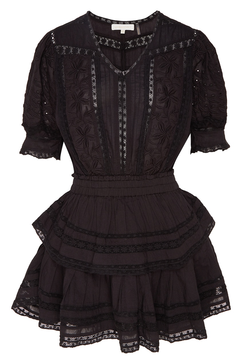 фото Мини-платье черного цвета loveshackfancy