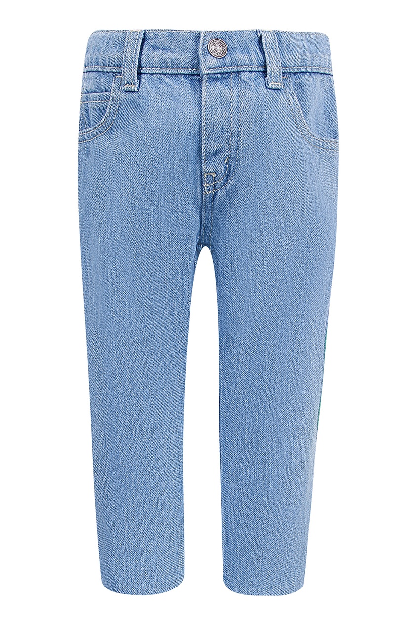 фото Голубые джинсы с лампасами gucci