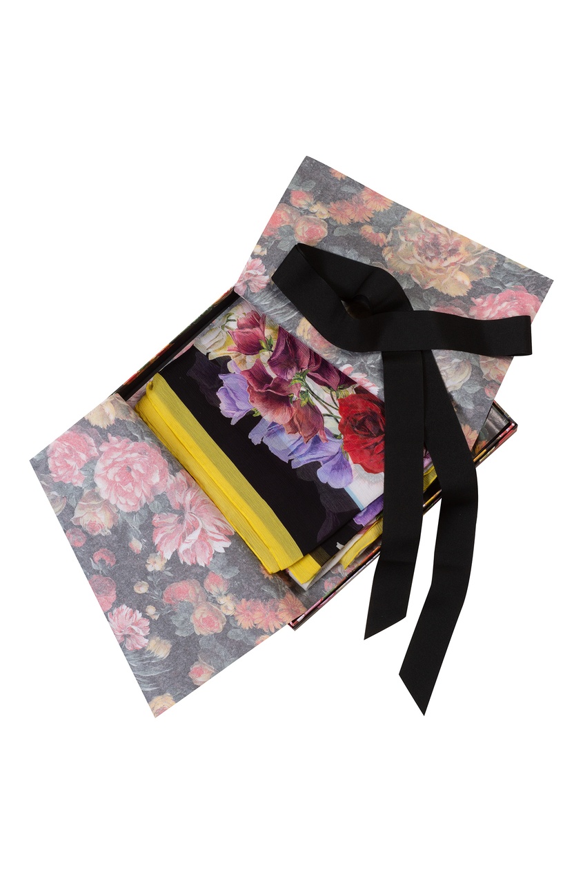 фото Шелковый платок с цветочным принтом dolce&gabbana