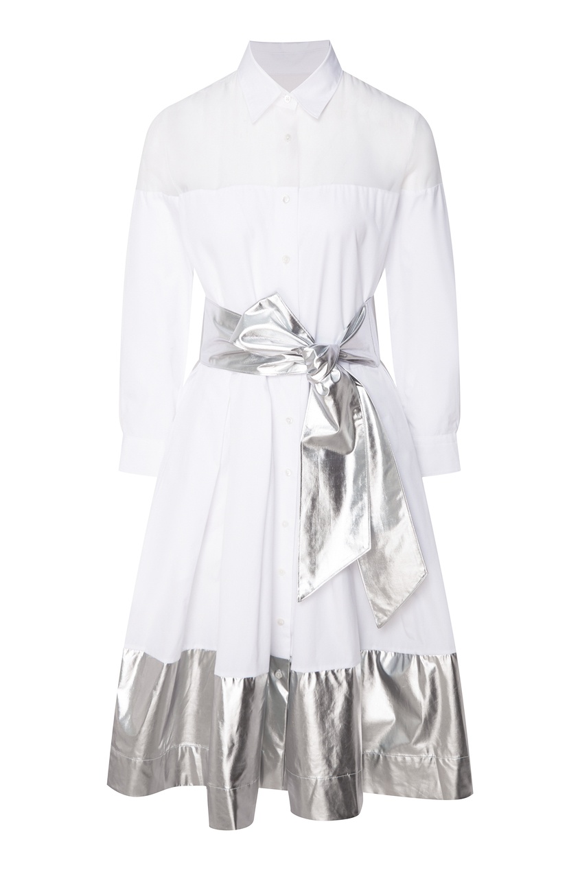 фото Комбинированное серебристо-белое платье sara roka