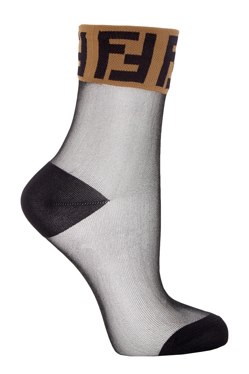 фото Полупрозрачные носки с монограммами fendi