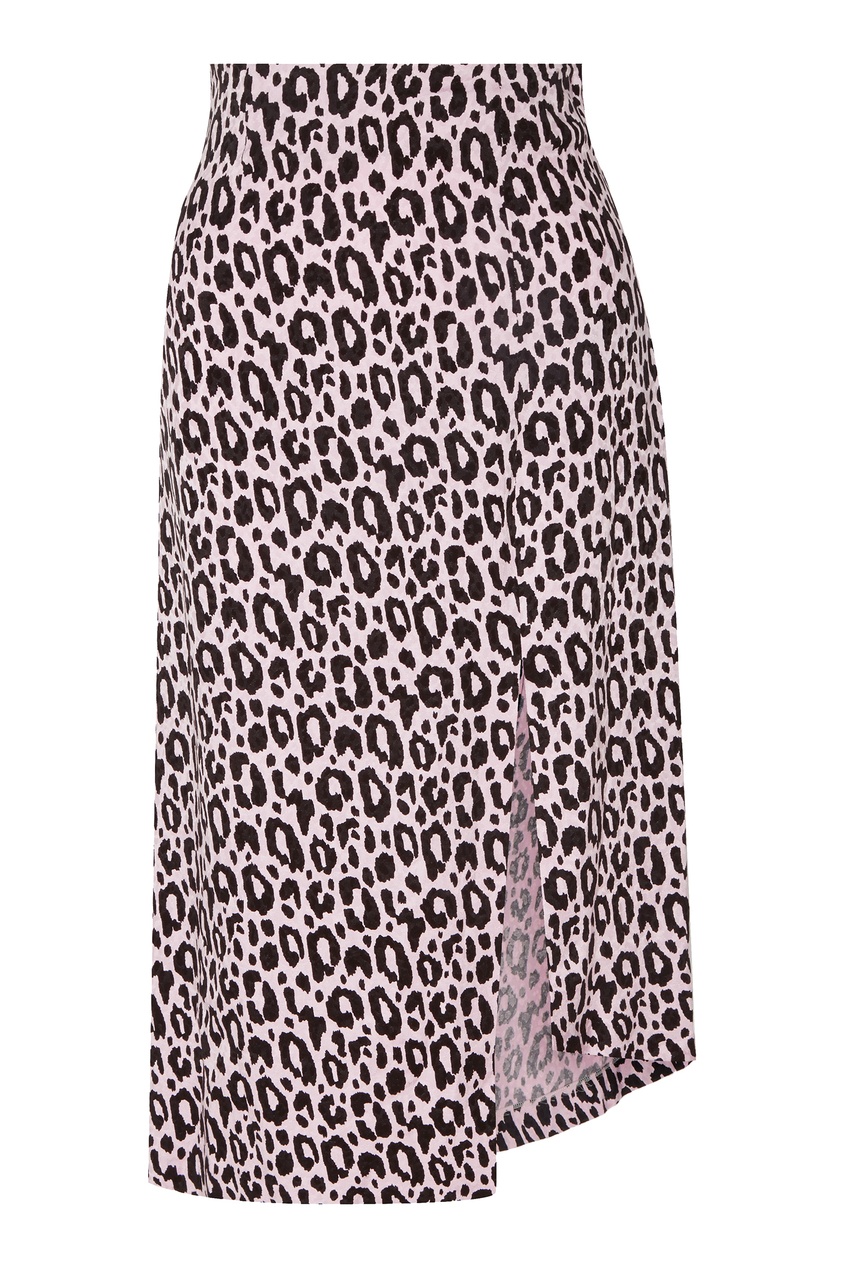 фото Розовая юбка с леопардовым принтом maje