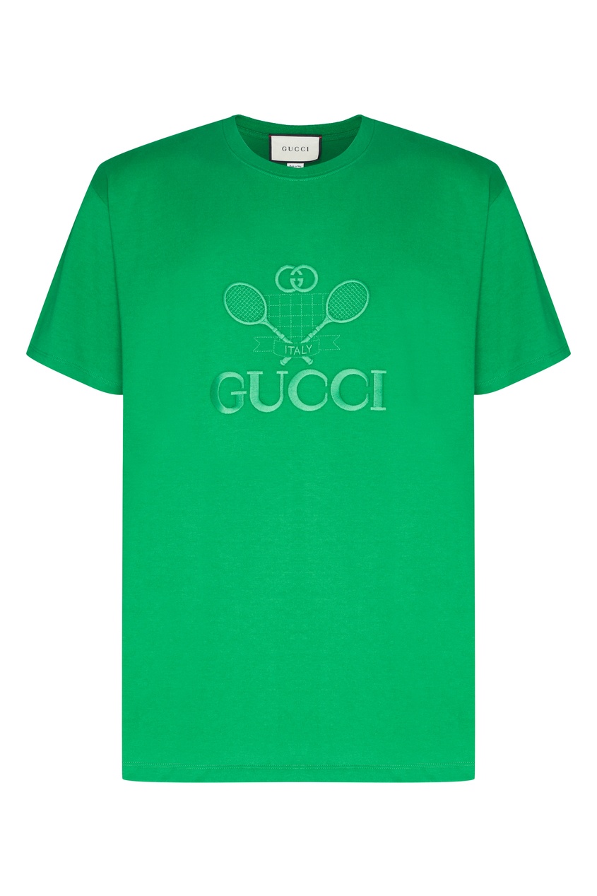 фото Зеленая футболка с логотипом Gucci man