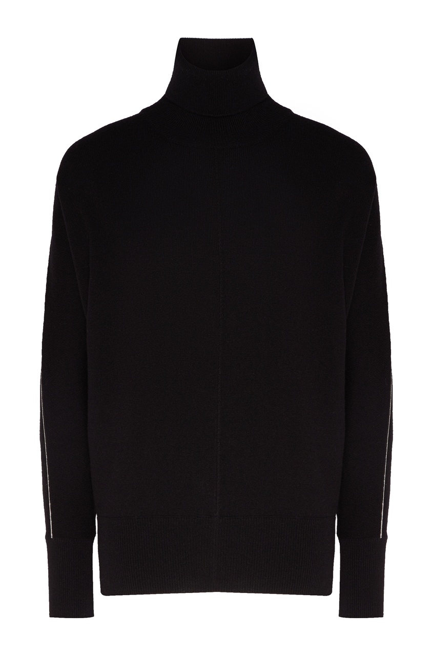 фото Черный свитер с контрастной отделкой peserico