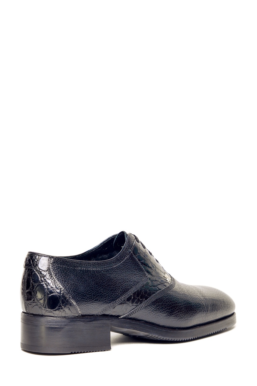 фото Черные комбинированные туфли на меху artioli