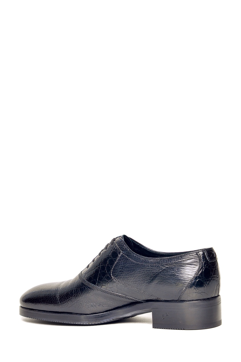 фото Черные комбинированные туфли на меху artioli