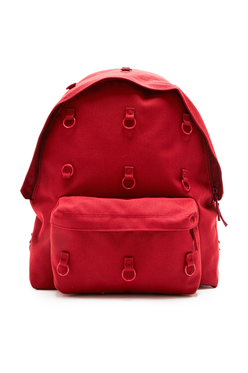 фото Бордовый рюкзак с металлическими кольцами eastpak x raf simons