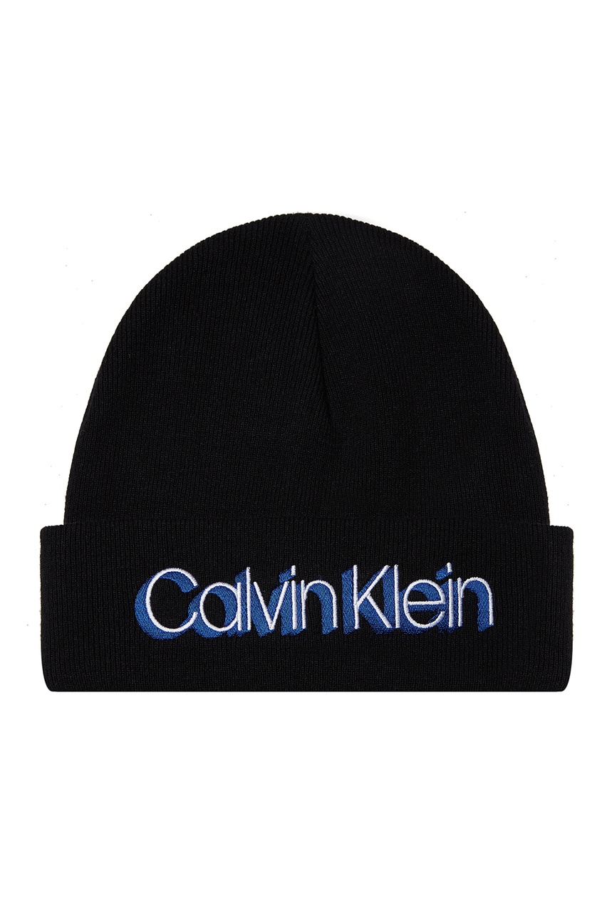 фото Черная шапка из гладкого трикотажа Calvin klein