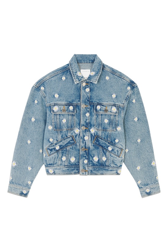 sandro denim cardigan