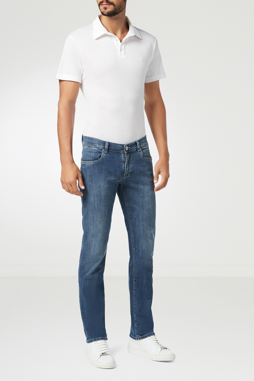 фото Синие джинсы с вышивкой Billionaire