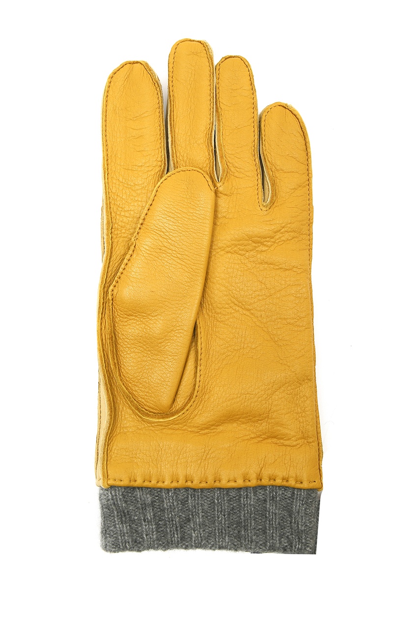 фото Желтые перчатки из кожи Paul smith