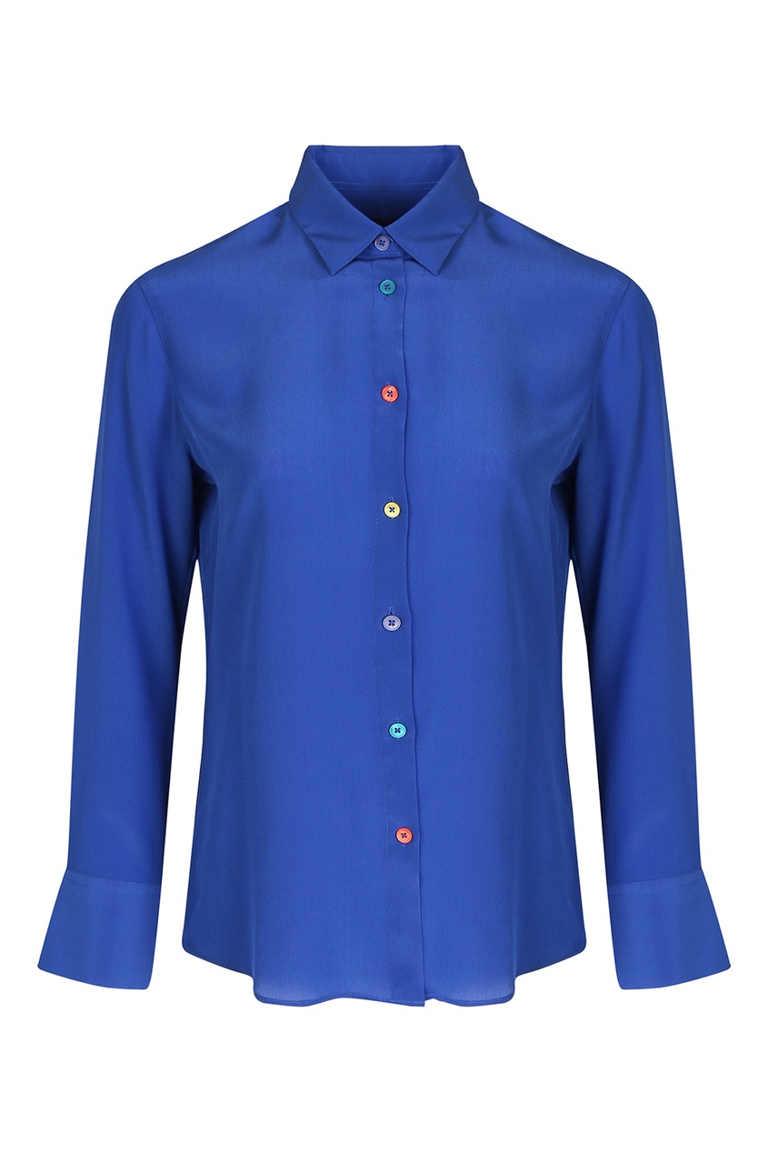 фото Синяя шелковая блузка Paul smith