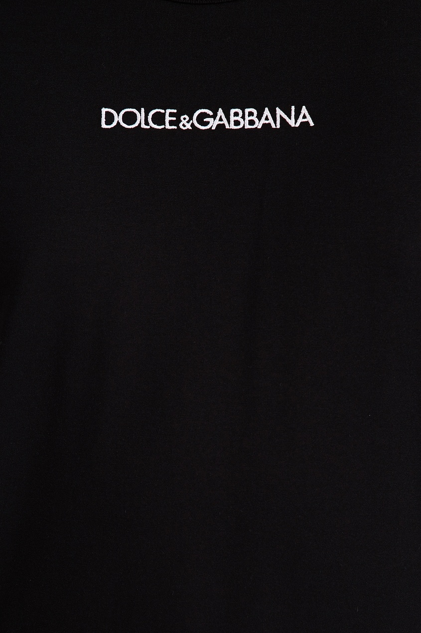 фото Черный лонгслив с логотипом Dolce&gabbana