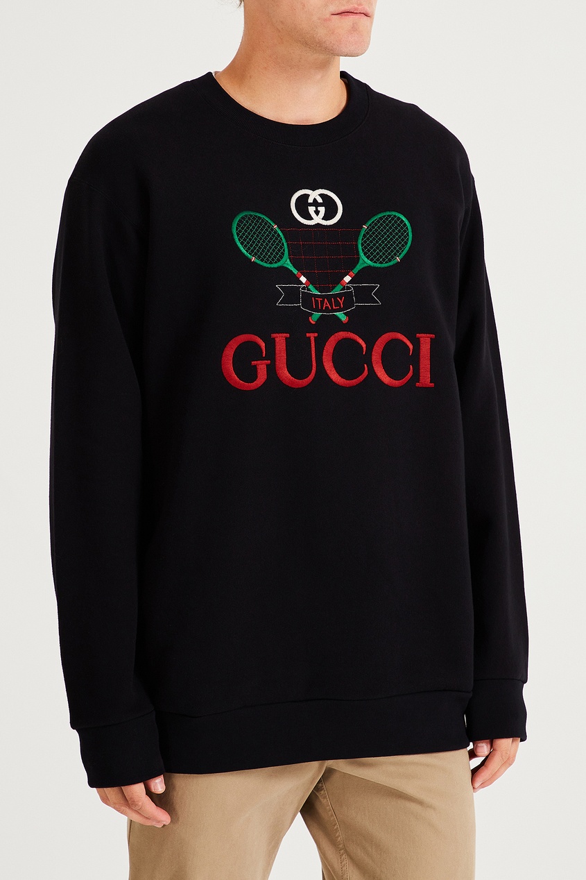 фото Черный свитшот из хлопка Gucci