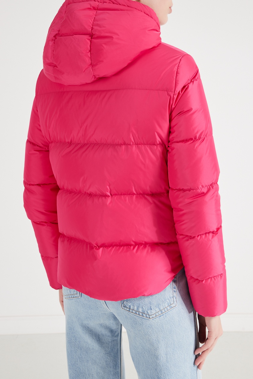 фото Стеганая куртка с капюшоном цвета фуксии moncler