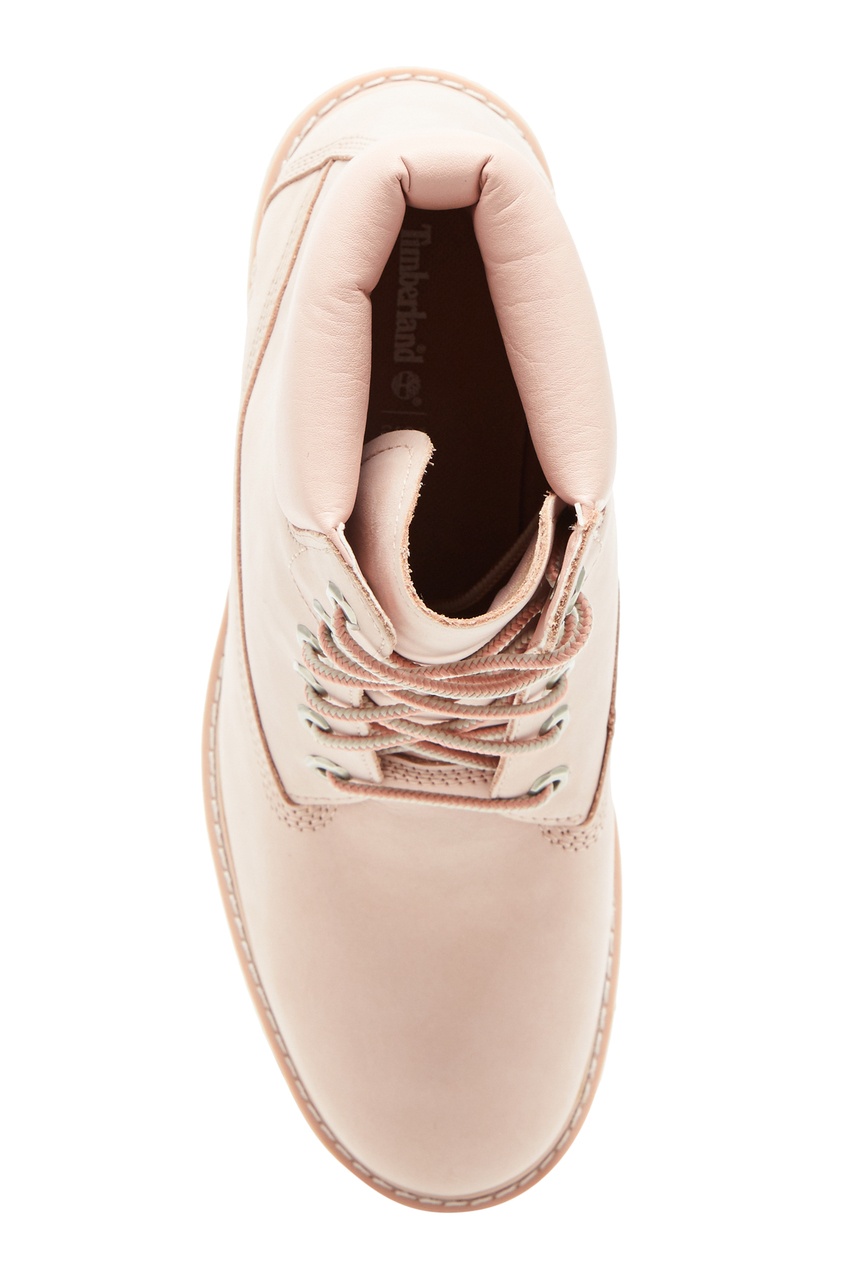 фото Светло-розовые ботинки из нубука timberland