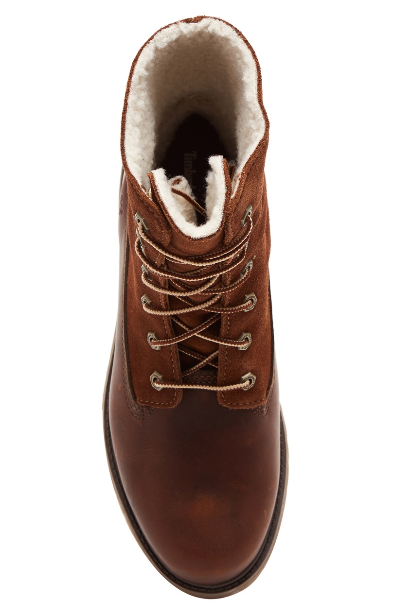 фото Темно-коричневые ботинки на шнуровке timberland