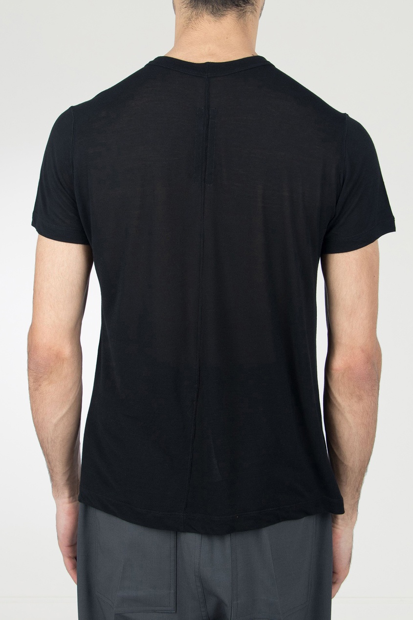 фото Черная футболка с декоративными швами rick owens