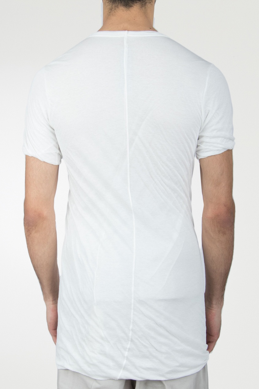 фото Белая футболка с драпировкой rick owens