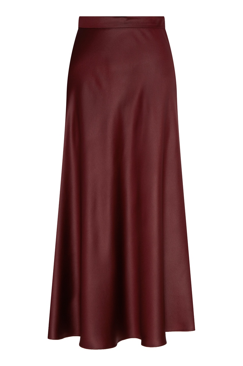 фото Бордовая миди-юбка из шелка Max mara