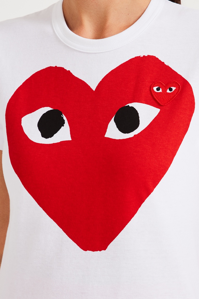 фото Футболка с принтом double large hearts comme des garçons play