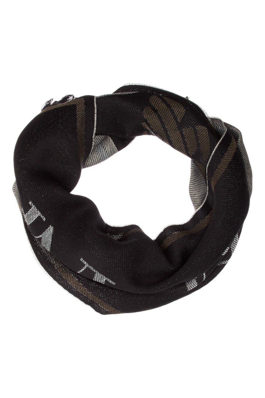 фото Черный шарф с крупным логотипом emporio armani