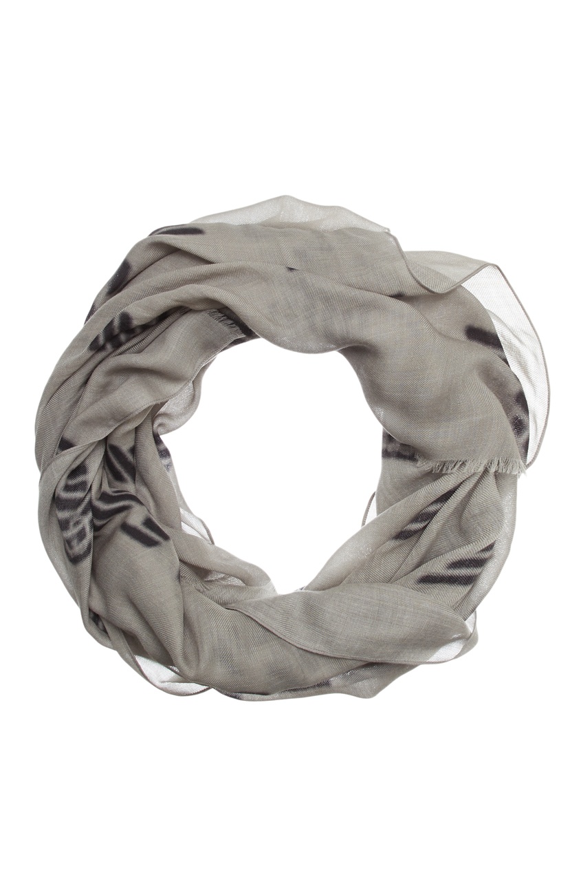 фото Серый шарф с контрастной отделкой emporio armani