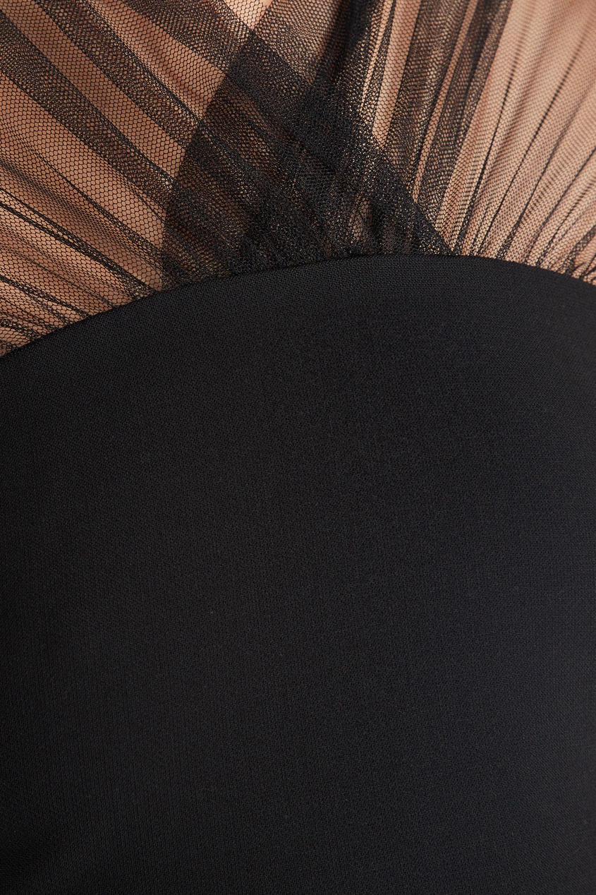 фото Черное платье-миди с тюлевой отделкой karl lagerfeld