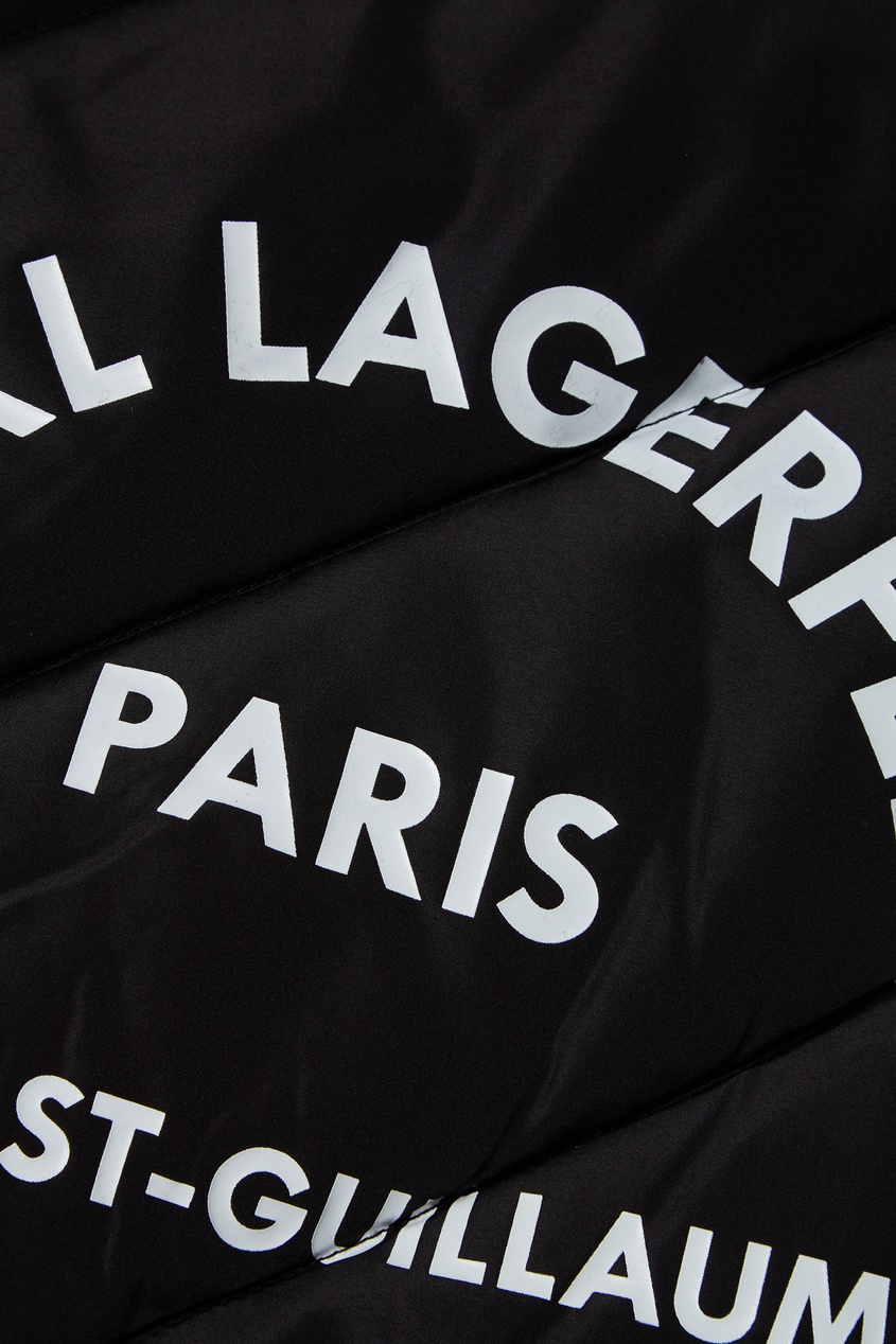 фото Черный стеганый шарф с логотипом Karl lagerfeld