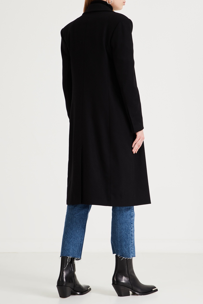 фото Черное шерстяное платье-пальто izeta