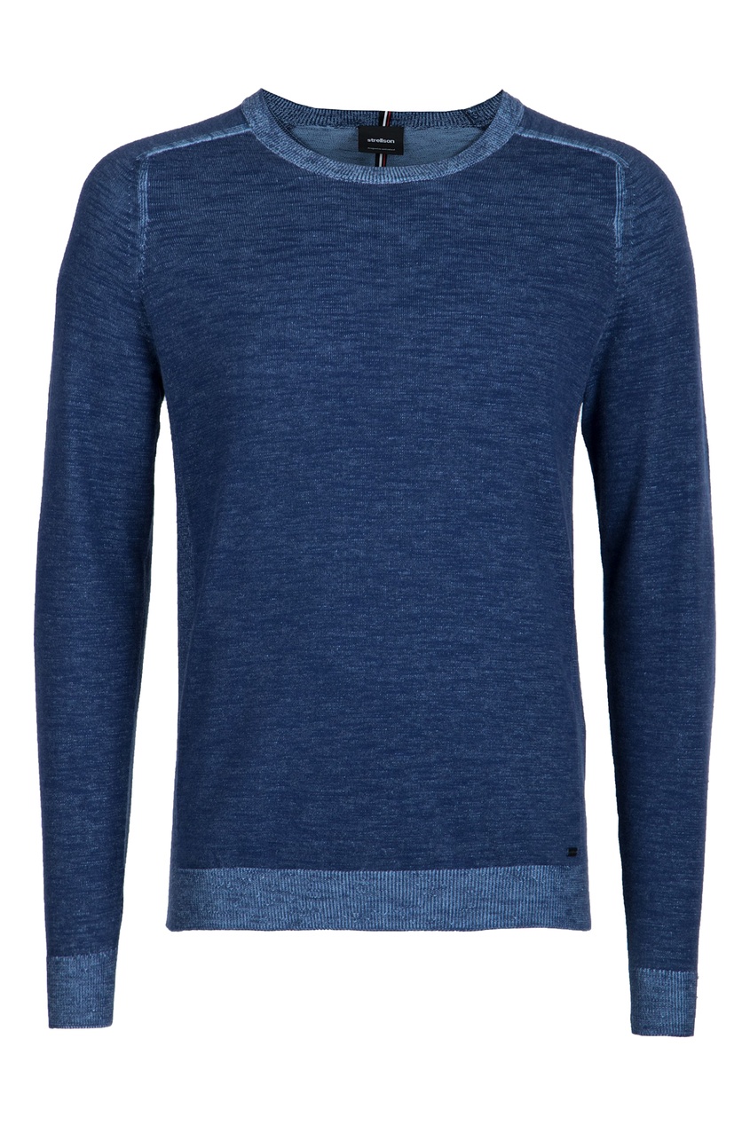 фото Синий хлопковый пуловер strellson