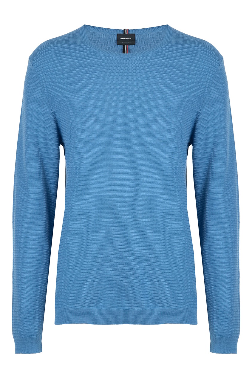 фото Голубой пуловер с круглой горловиной strellson