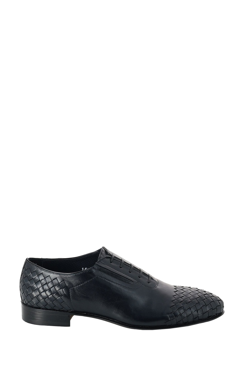 фото Темно-синие кожаные туфли с плетением Roberto rossi