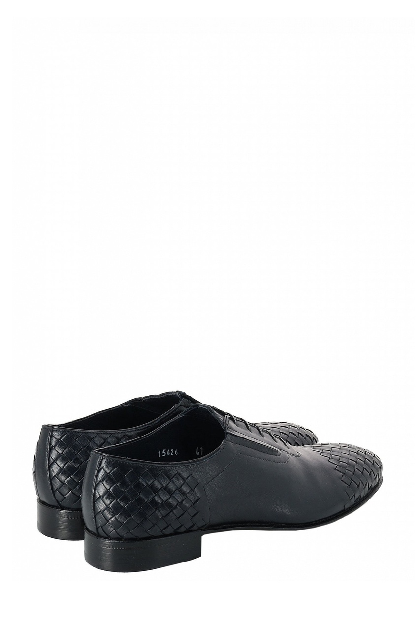 фото Темно-синие кожаные туфли с плетением Roberto rossi