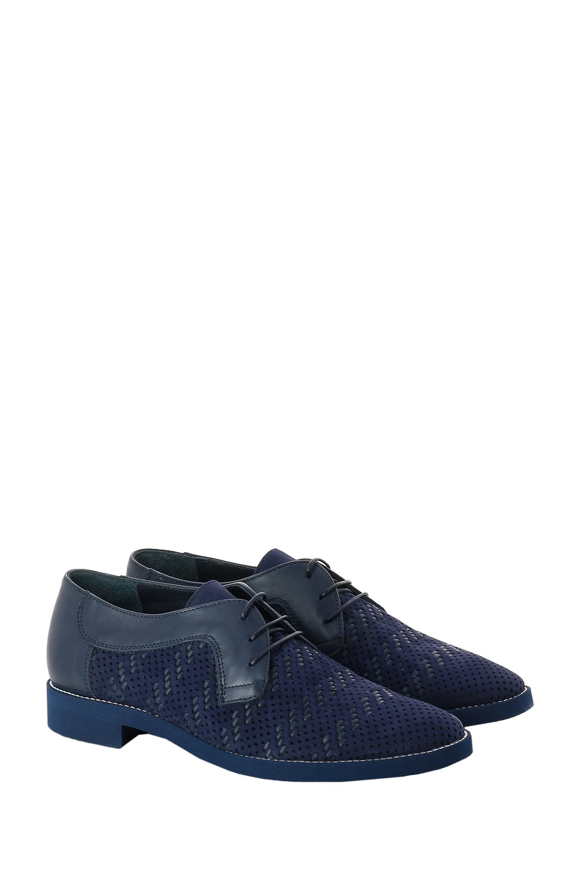 фото Темно-синие туфли из замши с плетением Roberto rossi
