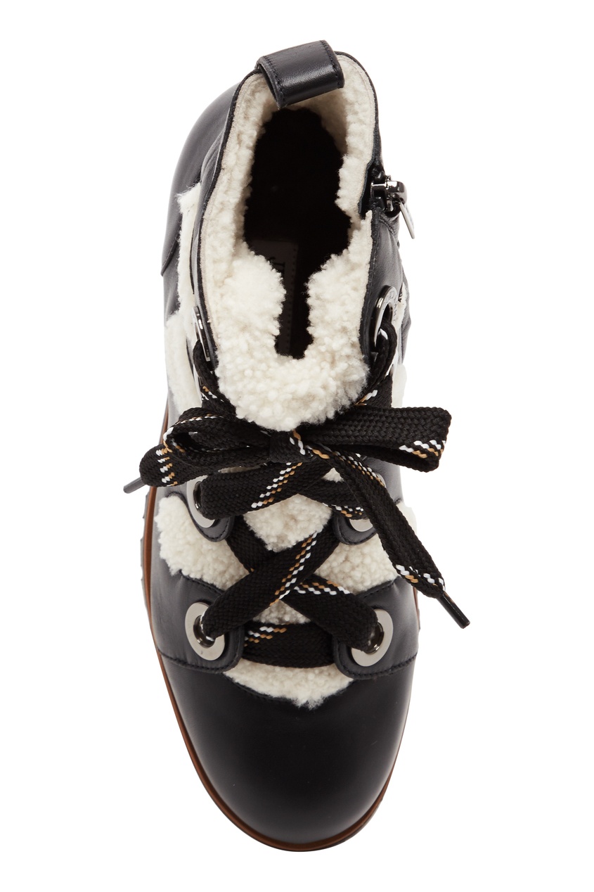 фото Черно-белые комбинированные ботинки Bei Jimmy choo