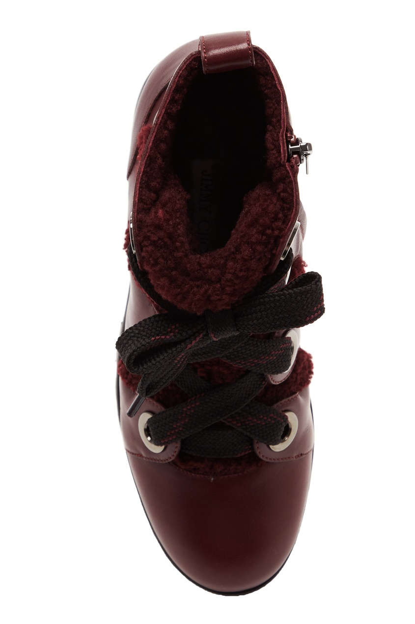 фото Бордовые комбинированные ботинки bei jimmy choo