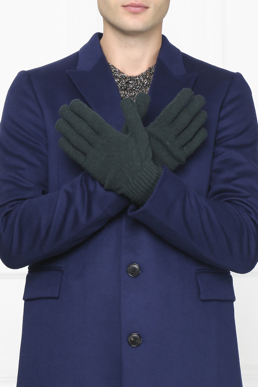 фото Черные перчатки из кашемира Paul smith