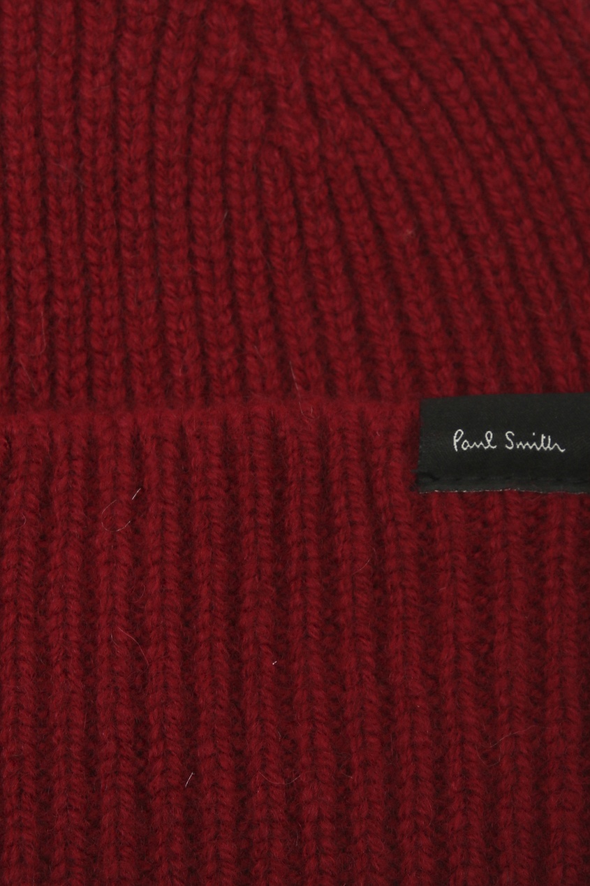 фото Бордовая шапка-бини с помпоном Paul smith