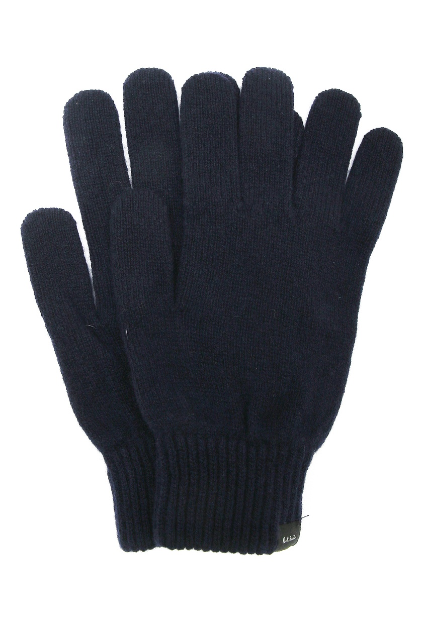 фото Темно-синие перчатки из кашемира Paul smith
