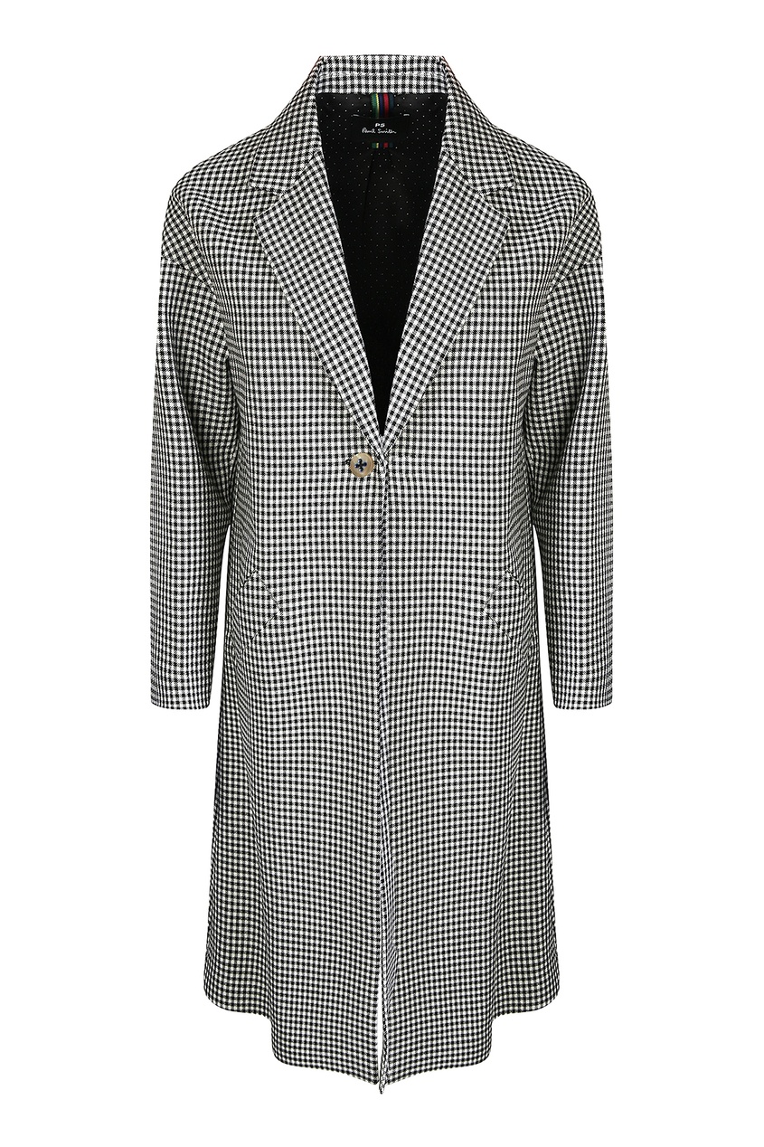 

Пальто оверсайз с узором в клетку, Черный