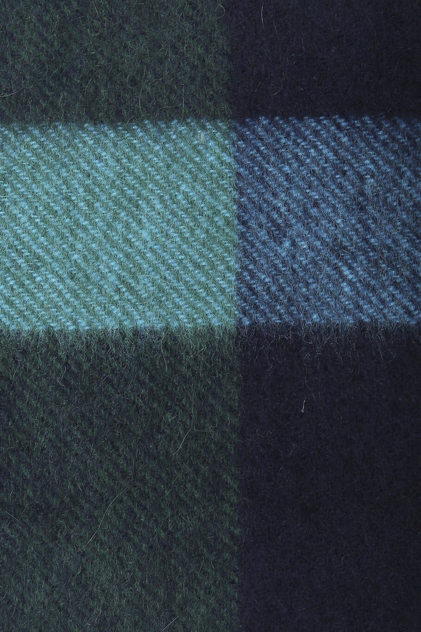 фото Сине-зеленый шарф с рисунком в клетку Paul smith