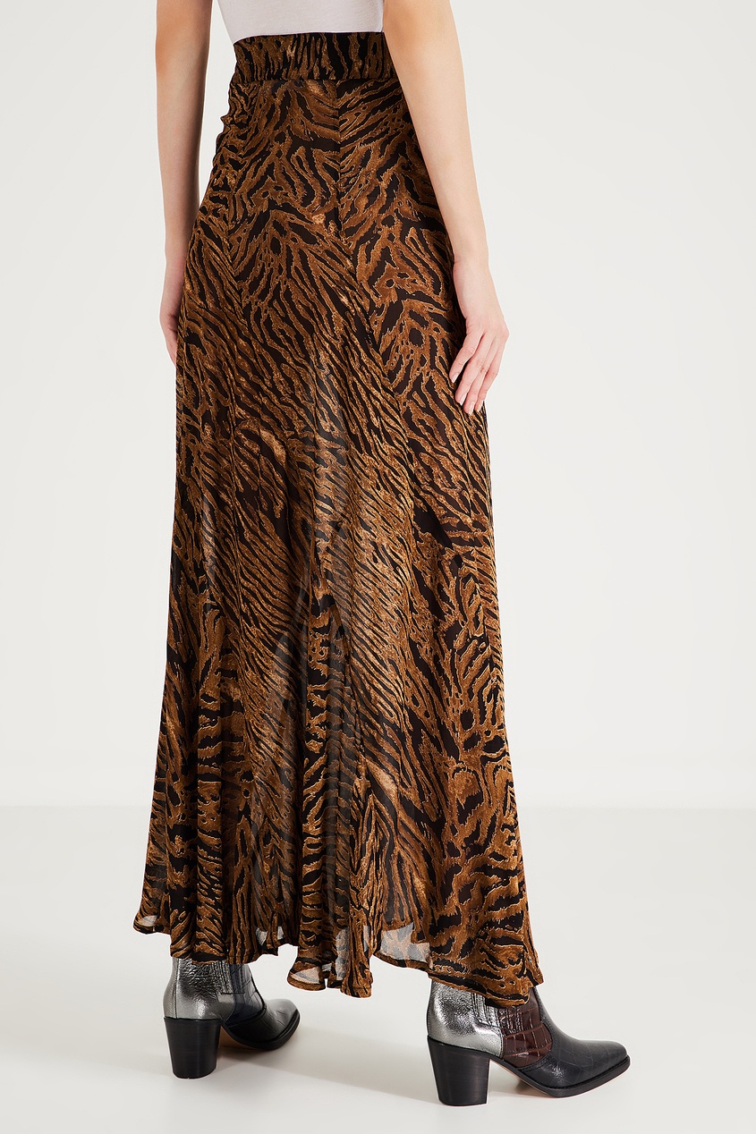 фото Длинная юбка с животным принтом ganni